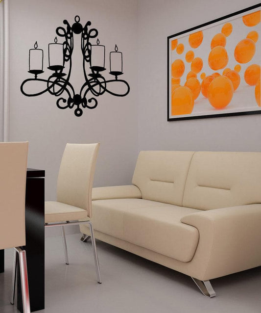 Vinyl Wall Decal Sticker Fancy Candle Holder #OS_MB709