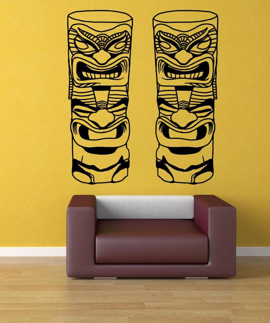 Vinyl Wall Decal Sticker Two Short Totem Poles #OS_MB719