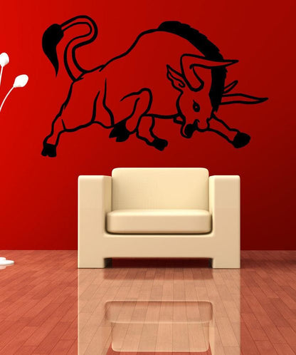 Vinyl Wall Decal Sticker Angry Bull #OS_MB747