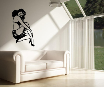 Vinyl Wall Decal Sticker Vintage Pin-Up Girl #OS_MB817