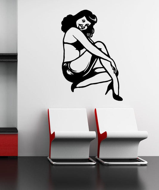 Vinyl Wall Decal Sticker Vintage Pin-Up Girl #OS_MB817