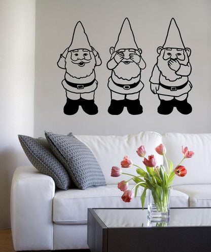 Vinyl Wall Decal Sticker Gnomes No Evil #OS_MB854