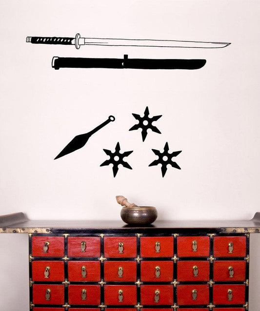 Vinyl Wall Decal Sticker Ninja Weapons #OS_MB856