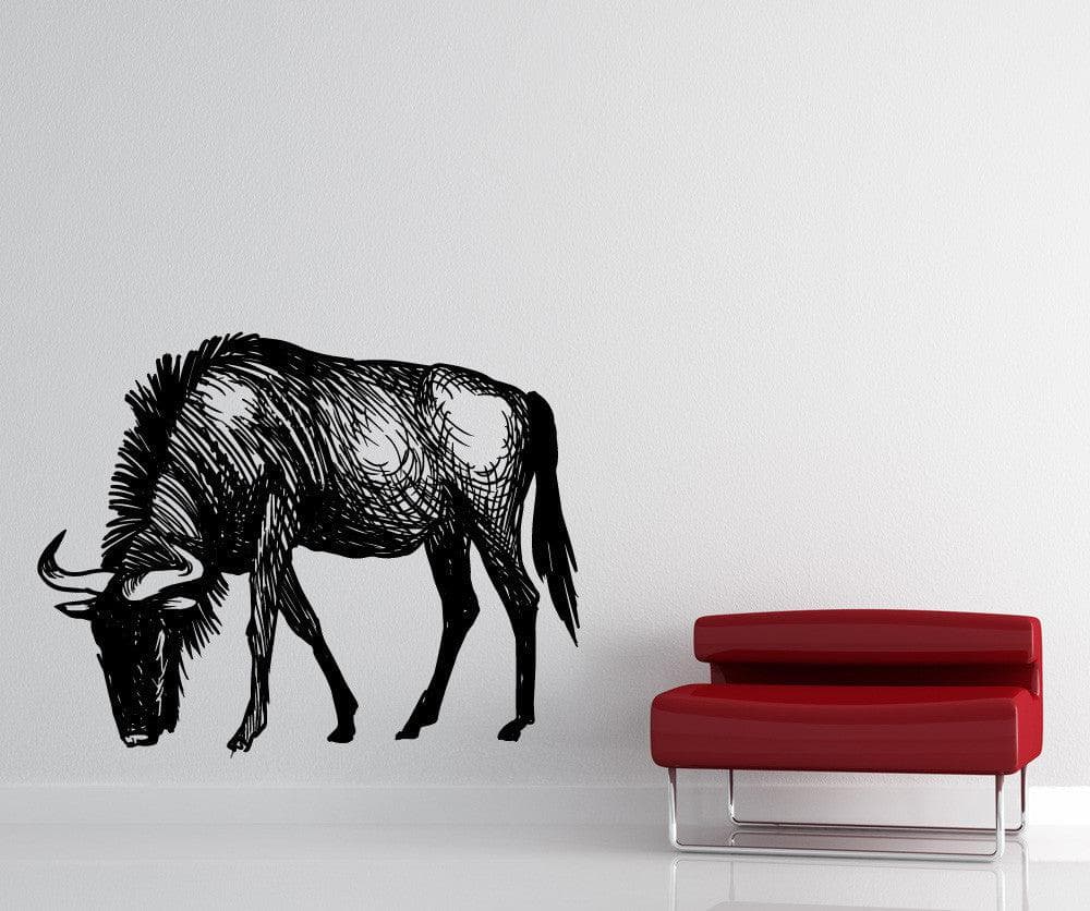 Wildebeest Animal Wall Decal. #OS_MB876