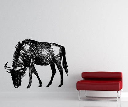 Wildebeest Animal Wall Decal. #OS_MB876