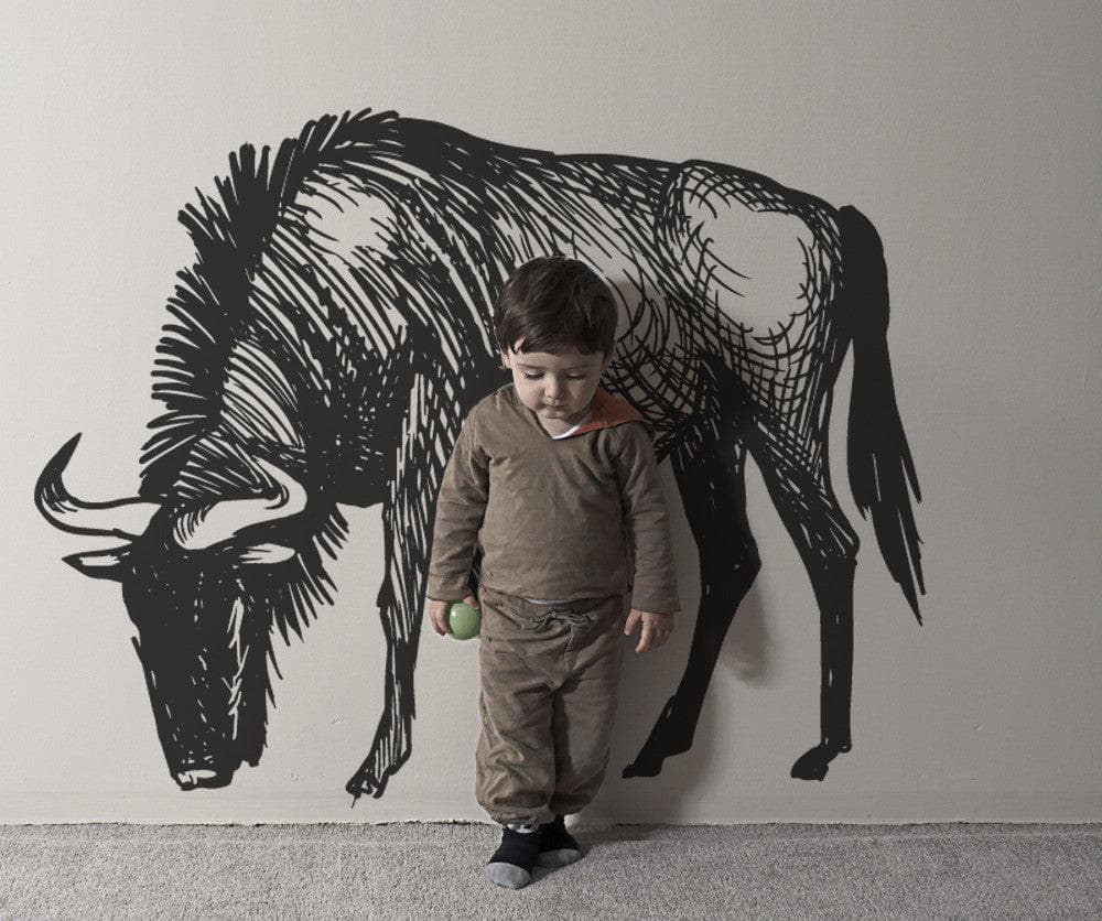 Wildebeest Animal Wall Decal. #OS_MB876