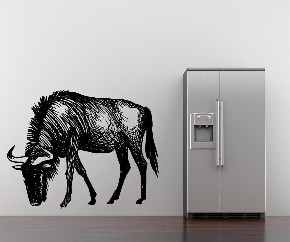 Wildebeest Animal Wall Decal. #OS_MB876