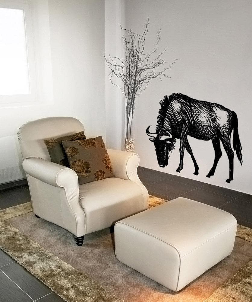 Wildebeest Animal Wall Decal. #OS_MB876