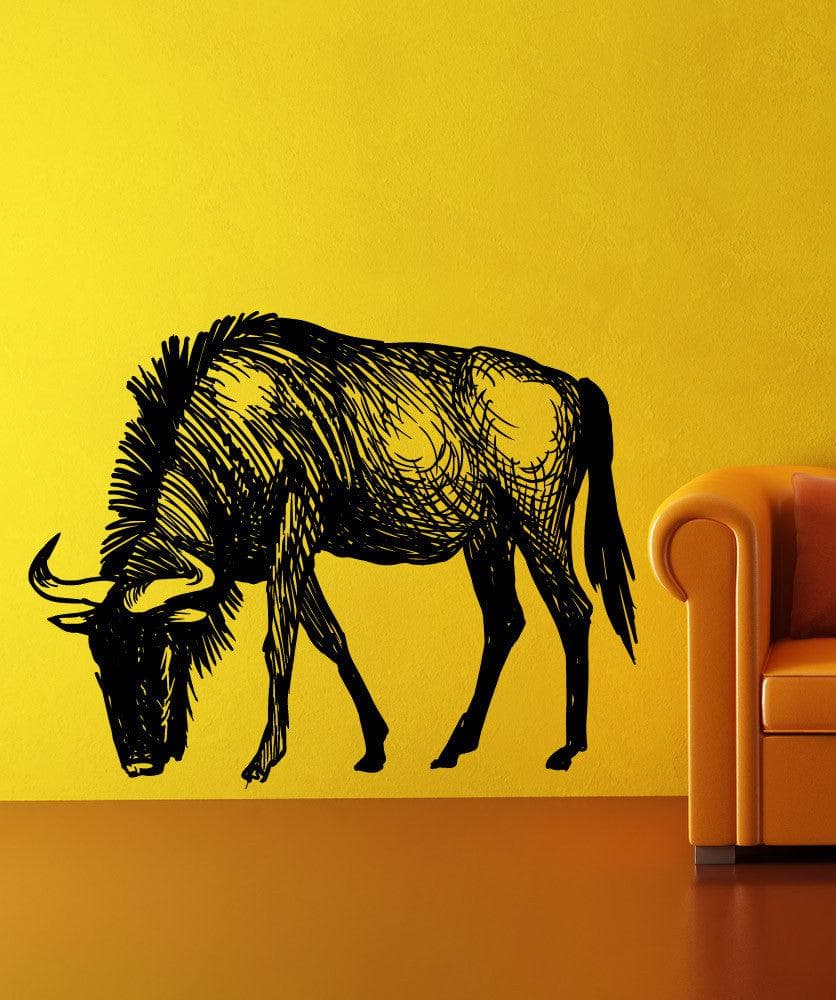 Wildebeest Animal Wall Decal. #OS_MB876