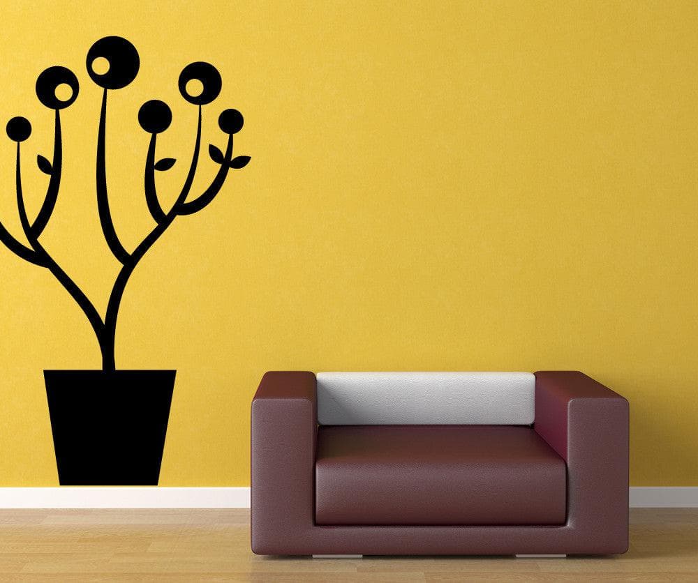 Vinyl Wall Decal Sticker Art Deco Potted Plant #OS_MB880