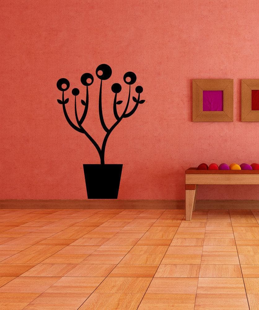 Vinyl Wall Decal Sticker Art Deco Potted Plant #OS_MB880