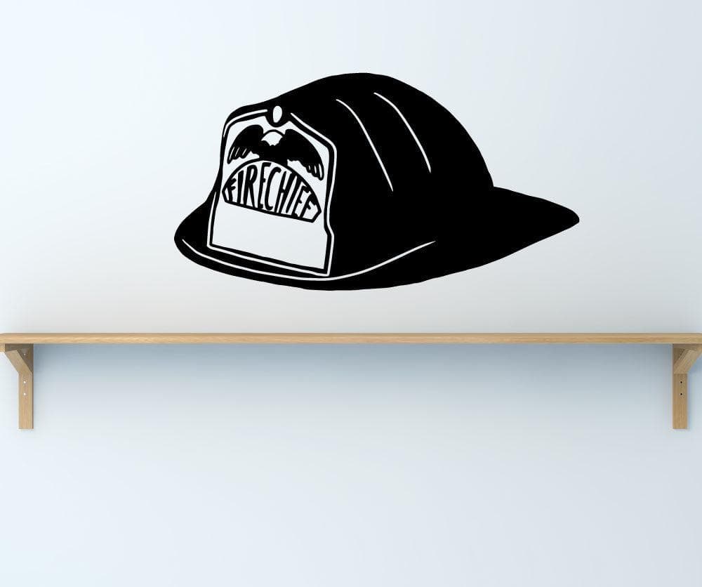 Vinyl Wall Decal Sticker Fire Chief Hat #OS_MB893