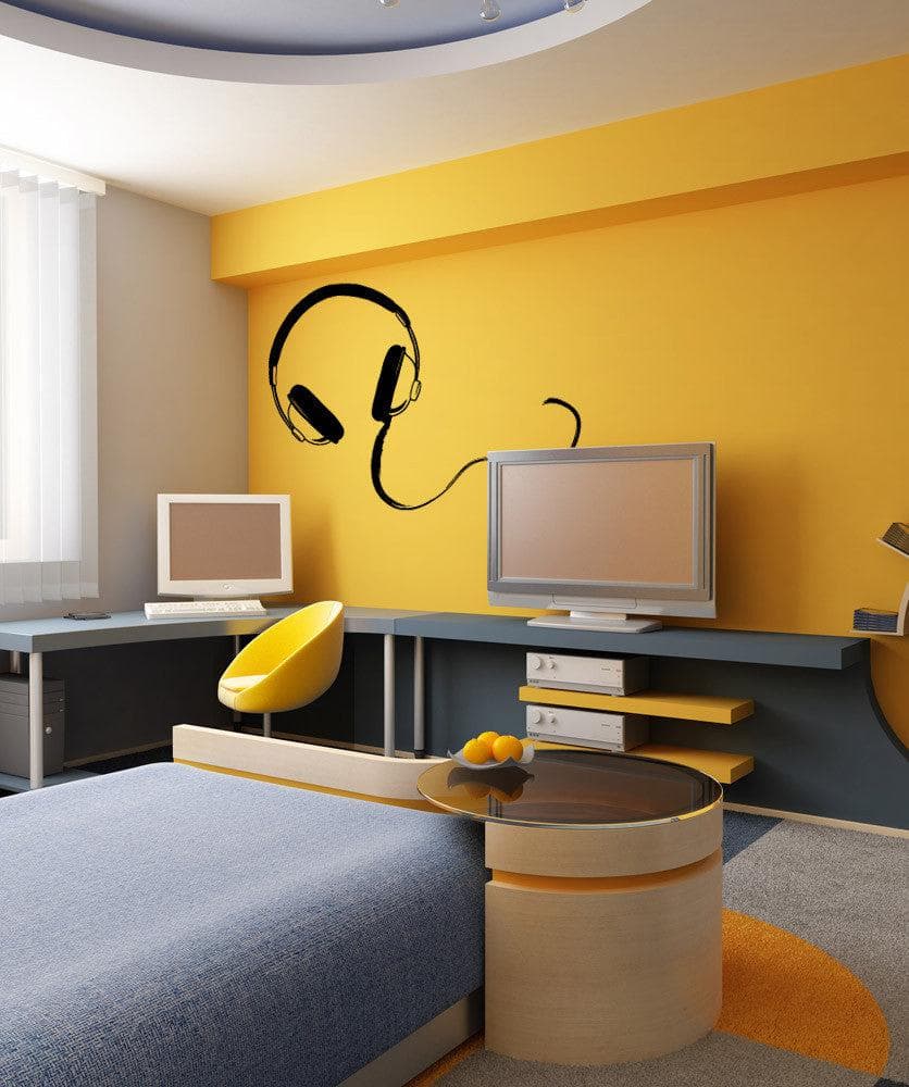 Vinyl Wall Decal Sticker Headphones #OS_MB927