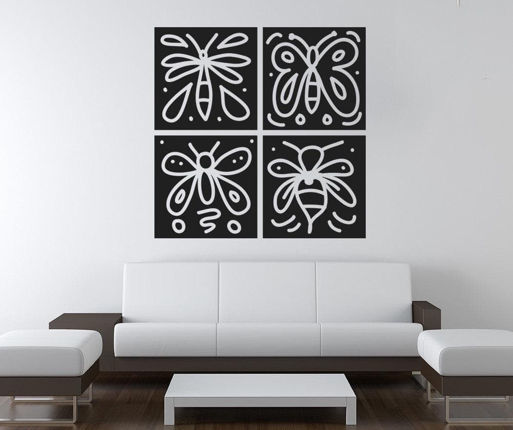 Vinyl Wall Decal Sticker Butterflies and Bees #OS_MB951