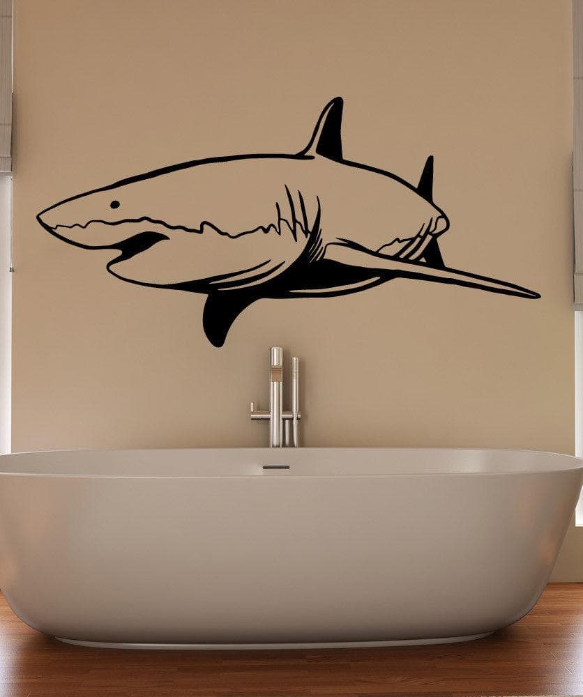 Vinyl Wall Decal Sticker Swimming Shark #OS_MB953