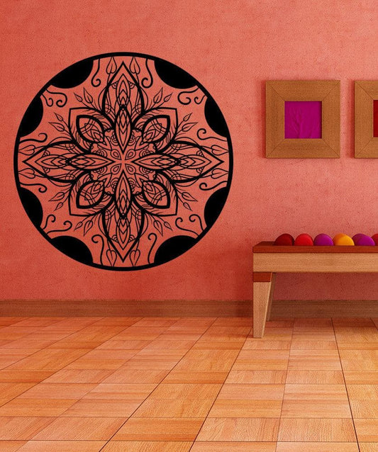 Vinyl Wall Decal Sticker Abstract Leaf Circle #OS_MB971