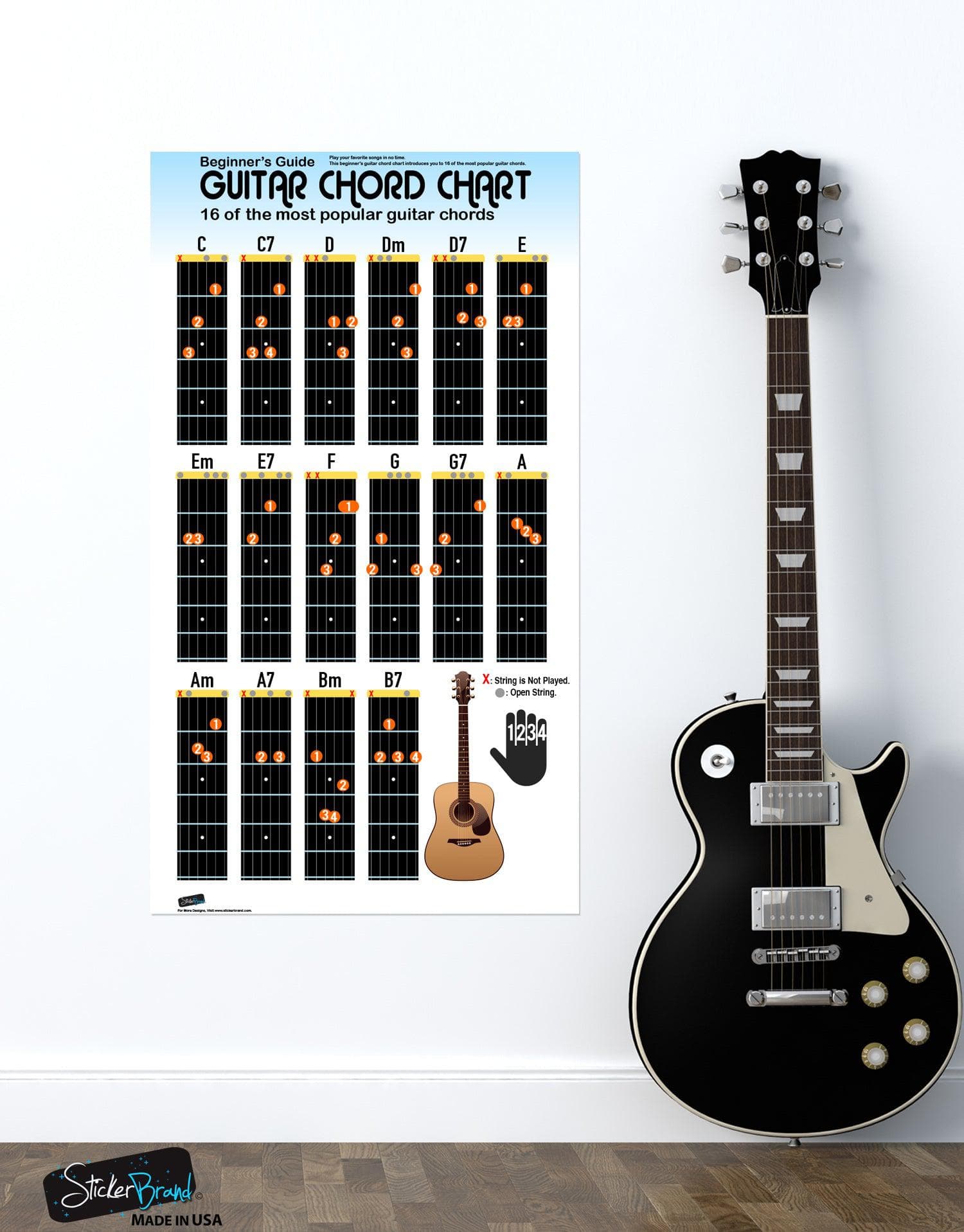 guitar chord chart poster
