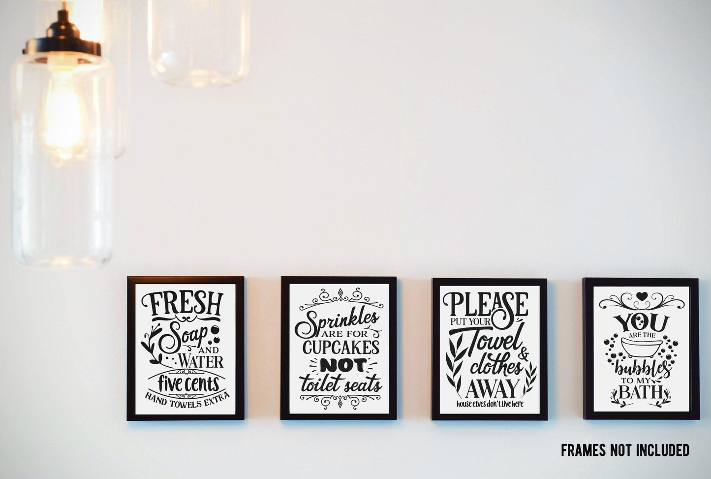 Funny Bathroom Quote Posters (set of 4) Prints. #P1013