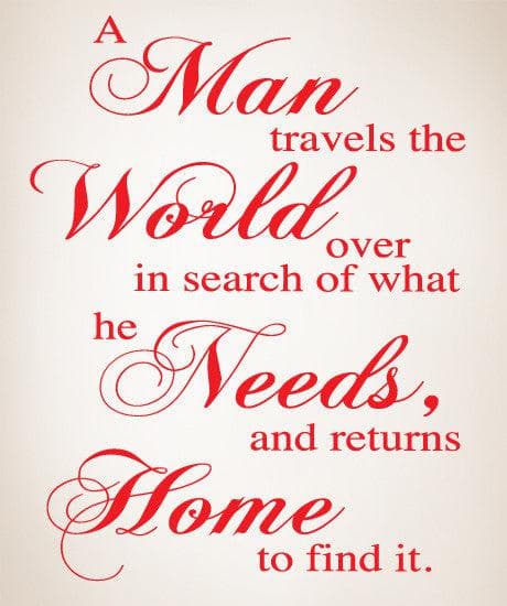 Vinyl Wall Lettering Decal A Man Travels Home #P105