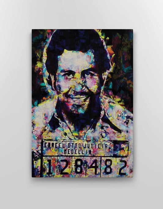 Pablo Escobar Art on Canvas. Brush Strokes Art Design. #C111