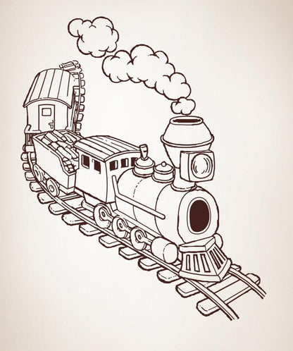 Vinyl Wall Decal Sticker Illustrated Train #OS_AA217