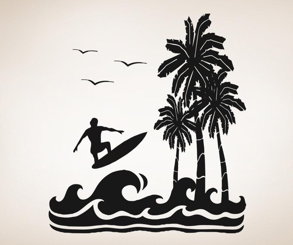 Vinyl Wall Decal Sticker Surfing Paradise #OS_AA269