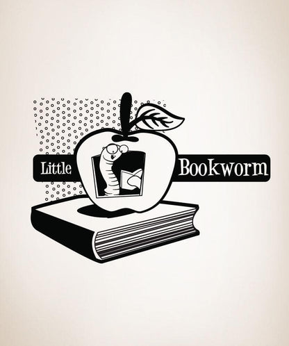 Vinyl Wall Decal Sticker Bookworm #OS_DC216