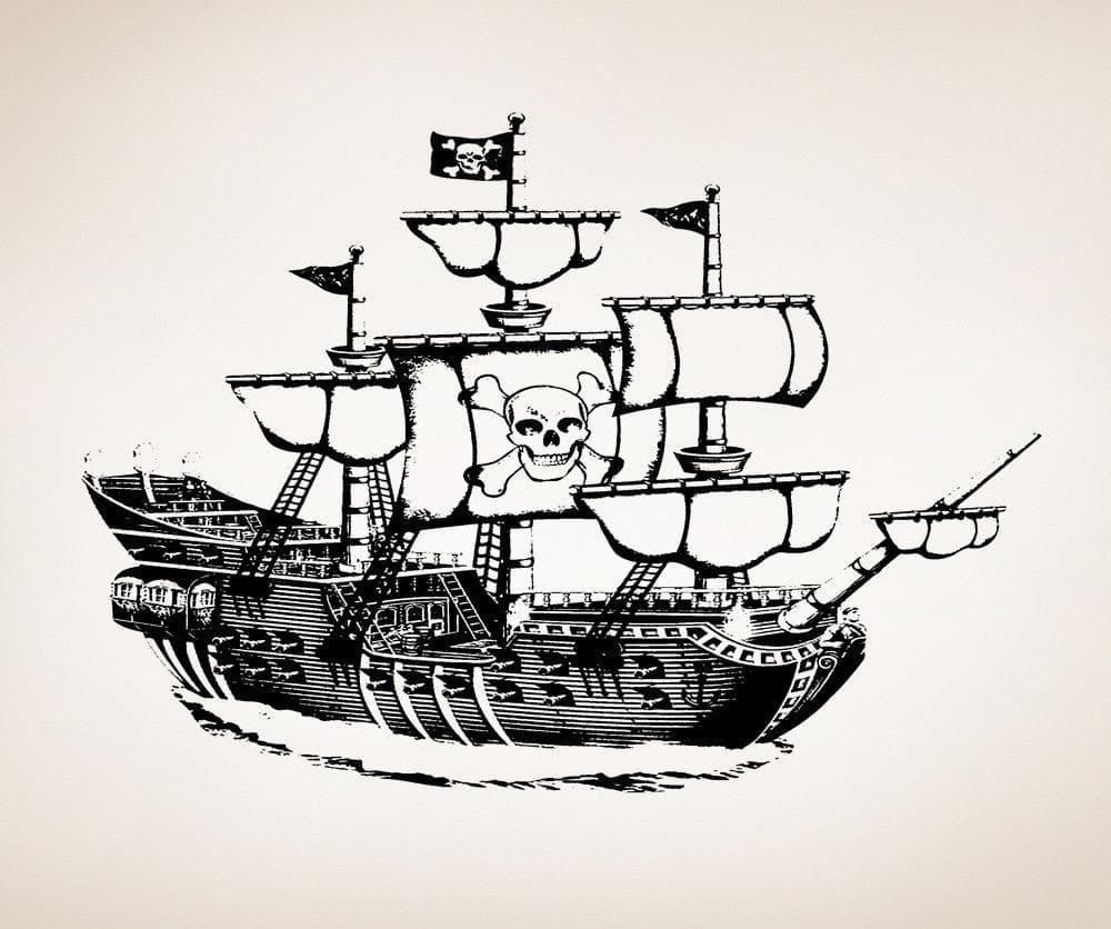 Vinyl Wall Decal Sticker Pirate Ship #OS_AA306