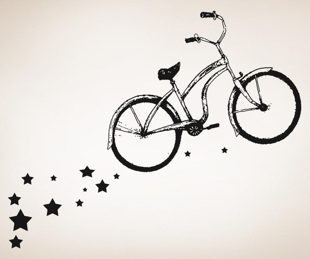 Vinyl Wall Decal Sticker Bike with Stars #OS_AA182