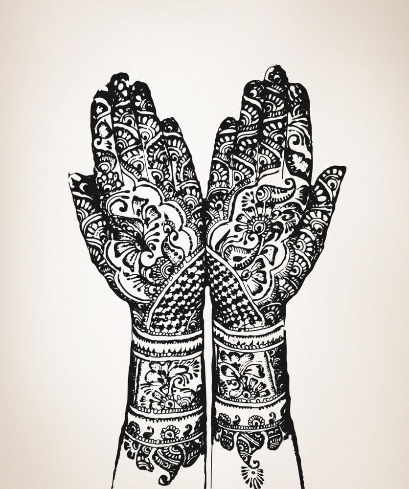 Henna Hands Wall Decal. India Home Decor. #OS_AA383