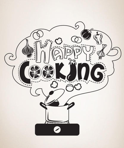 Vinyl Wall Decal Sticker Happy Cooking #OS_DC315