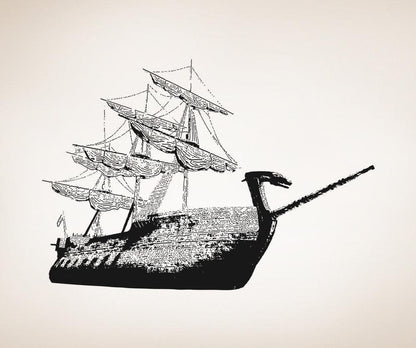 Vinyl Wall Decal Sticker Ancient Mediterranean Warrior Ship #OS_AA312