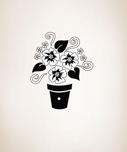 Vinyl Wall Decal Sticker Flower Pot #OS_DC206