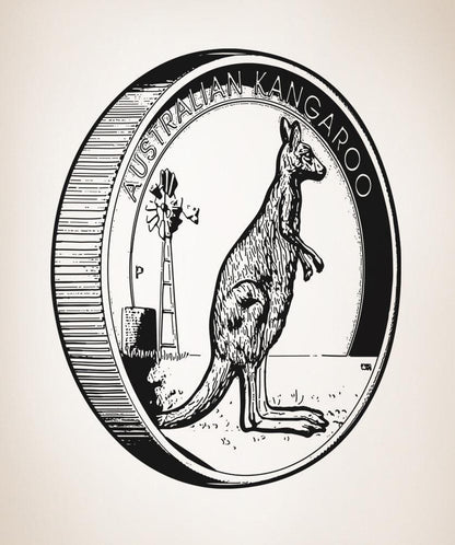 Vinyl Wall Decal Sticker Kangaroo Coin #OS_AA469