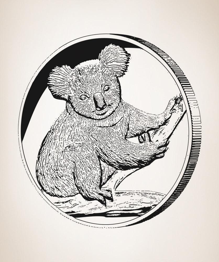 Vinyl Wall Decal Sticker Koala Coin #OS_AA482