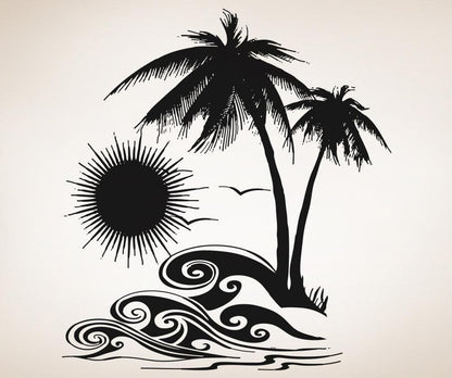 Vinyl Wall Decal Sticker Tropical Sunset #OS_AA267