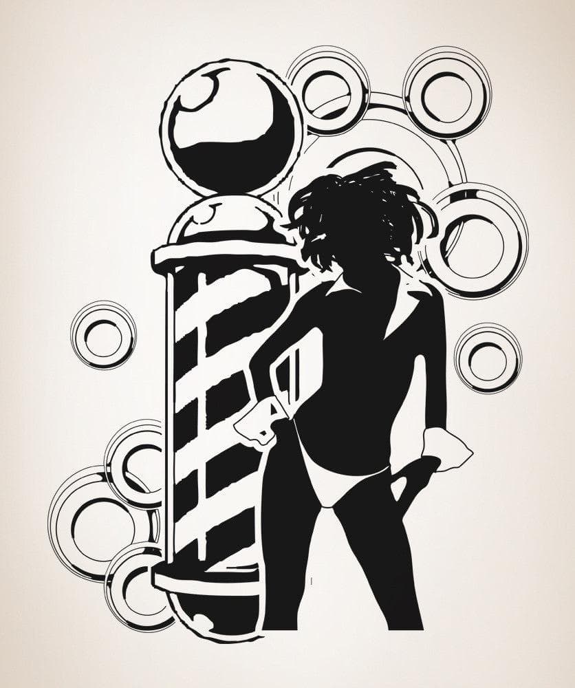 Vinyl Wall Decal Sticker Sexy Barbershop with Braids #OS_AA592