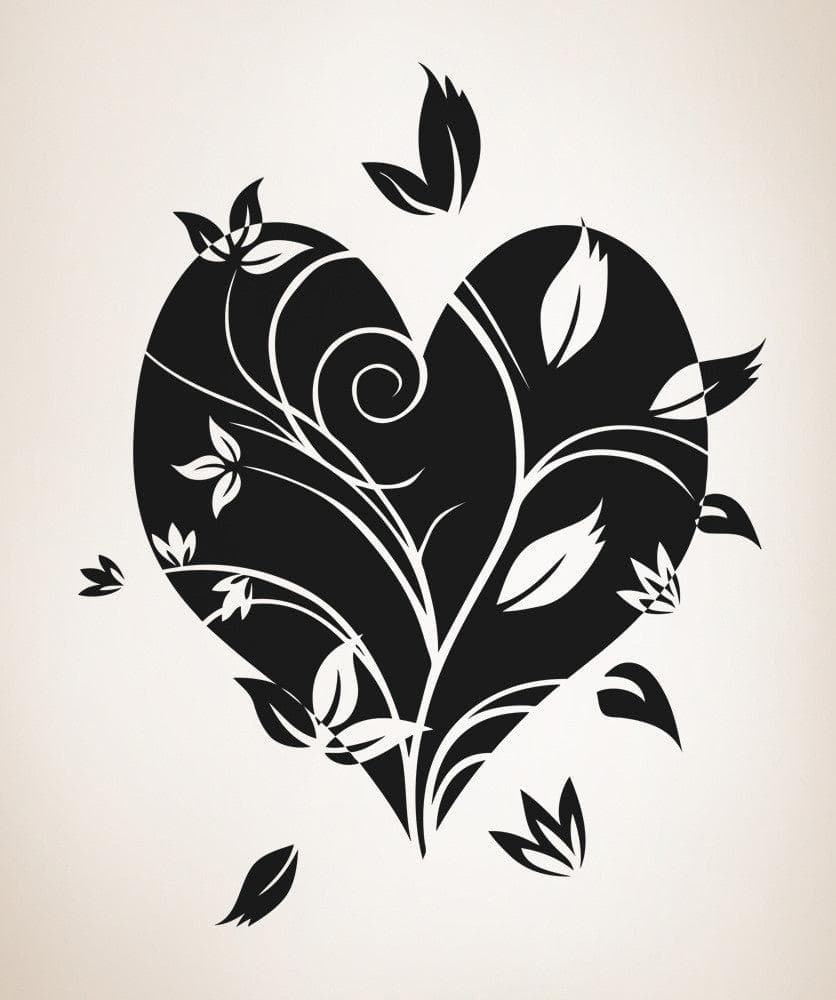 Vinyl Wall Decal Sticker Flower Heart #OS_AA360