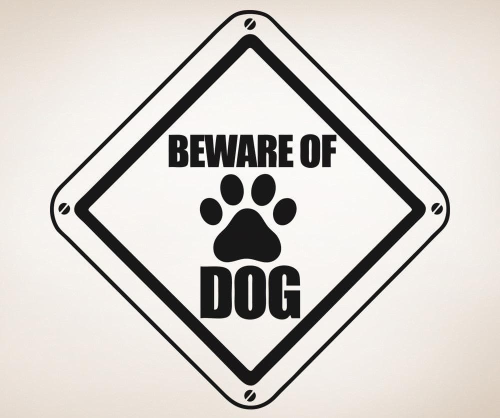 Vinyl Wall Decal Sticker Beware of Dog Sign #OS_AA566