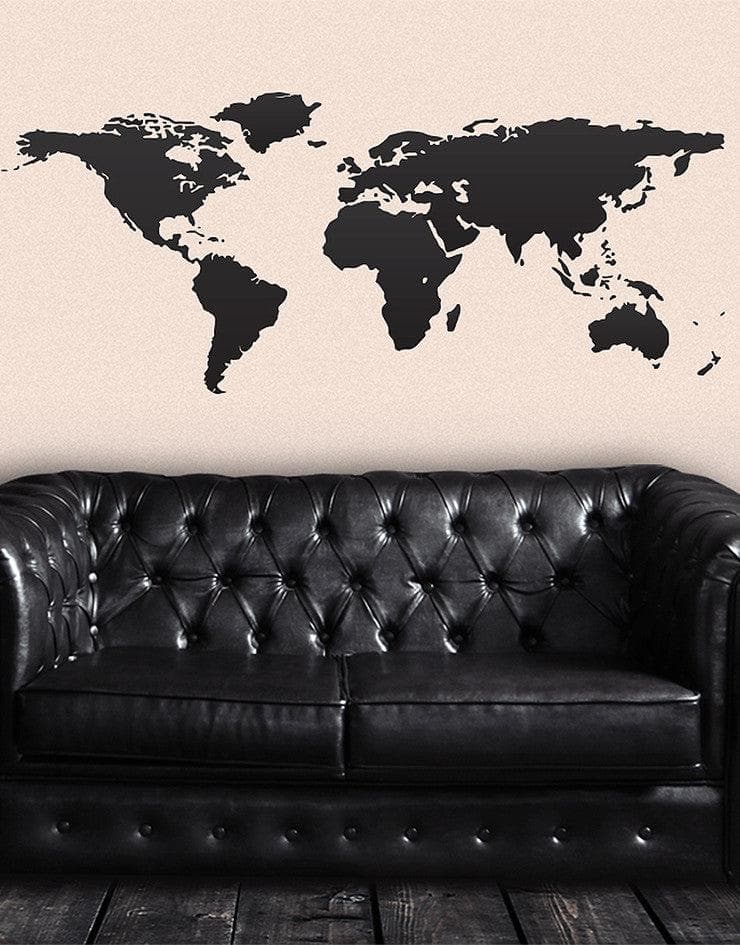 World Map Wall Decal. Great Living Room Decor. #131