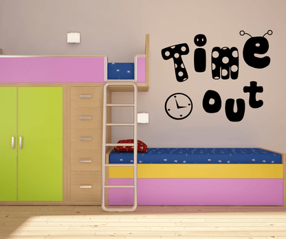 Vinyl Wall Decal Sticker Time Out Dancing Clock #OS_MG344