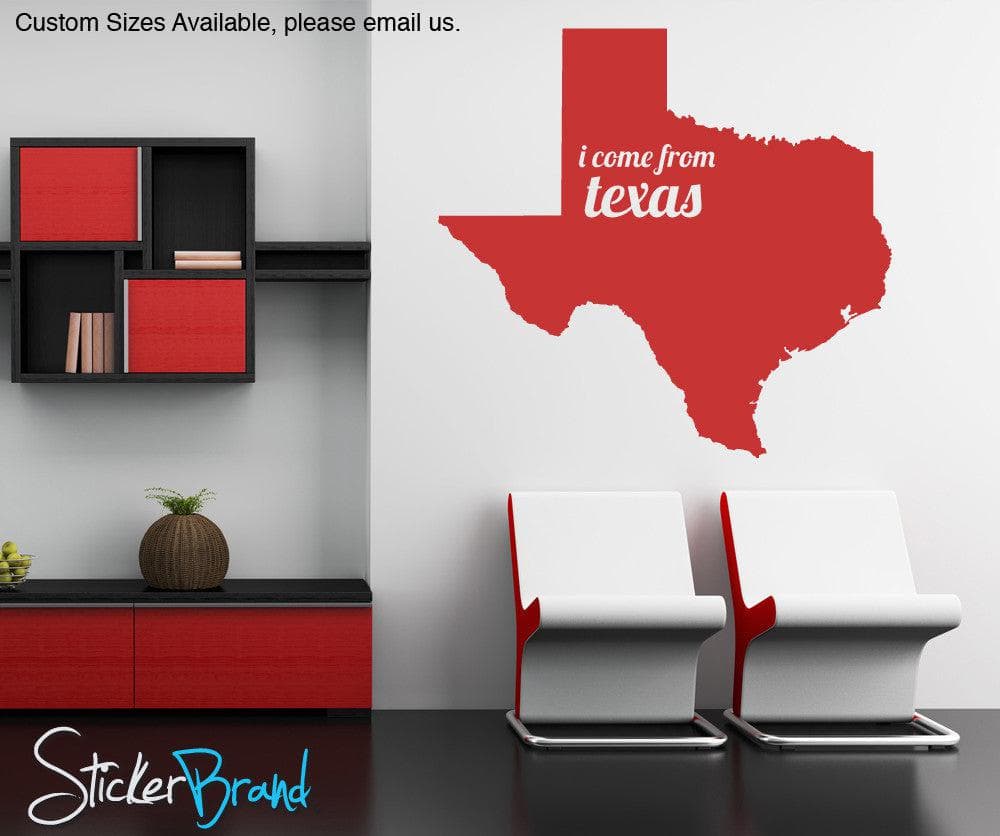 Vinyl Wall Decal Sticker Texas State Map #OS_MB180