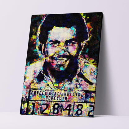 Pablo Escobar Art on Canvas. Brush Strokes Art Design. #C111