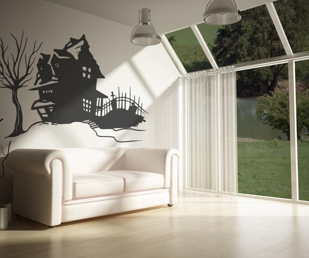Spooky House Vinyl Wall Decal Sticker. #OS_MB652