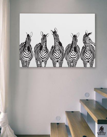 Black and White Stripe Pattern Zebra Art Canvas: by APE CANVAS #C108
