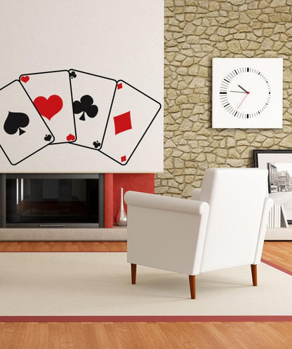 Casino Poker Cards Printed Graphic Decal Sticker. Peel and Stick. #JH280P