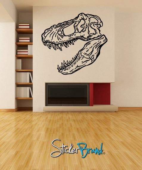 Vinyl Wall Decal Sticker Dinosaur Dino T-Rex skull head #KRiley120