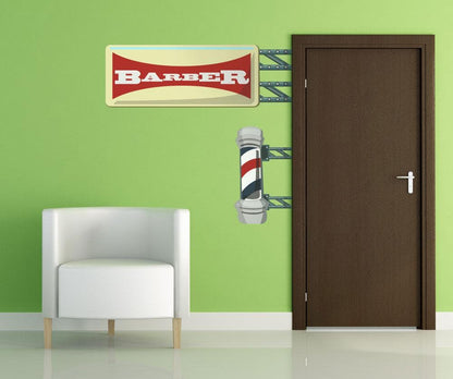 Graphic Wall Decal Sticker Barber Shop Pole #OS_MG108