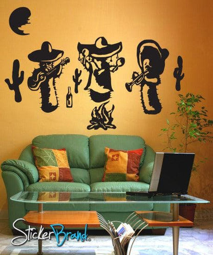 Mexican Mariachi Band Vinyl Wall Decal Cactus. #GFoster103