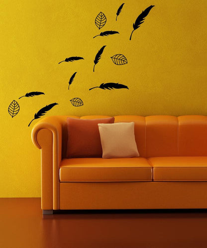 Vinyl Wall Decal Sticker Leaves and Feathers #OS_MG354